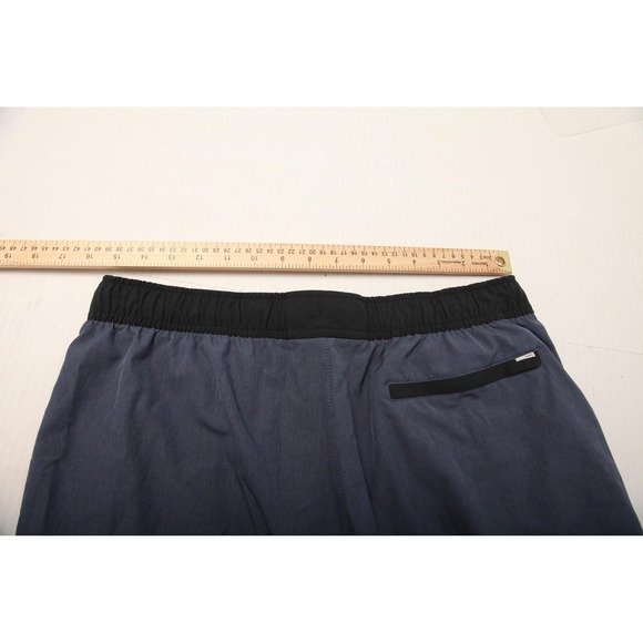 Vuori Shorts Mens Large Blue Black Trim Athletic Hybrid Swim Zip Pocket Drawcord - Picture 5 of 10